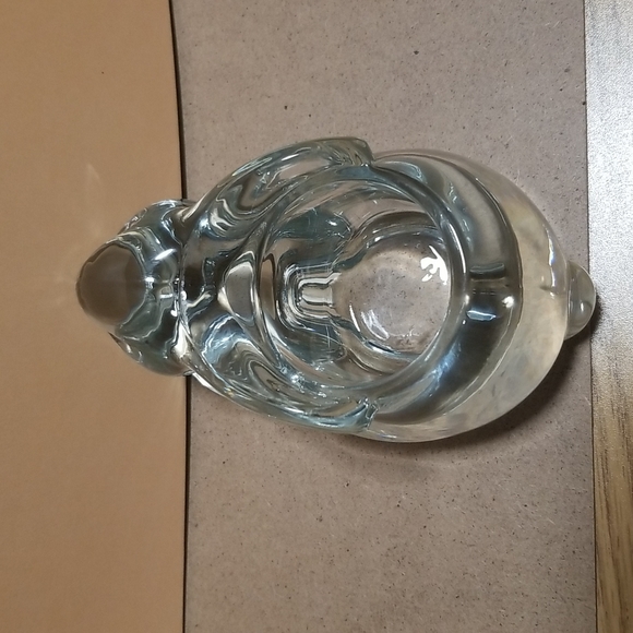 Chunky Weighty Chubby Glass Rabbit Paper Clip Holder/Trinket - Picture 5 of 7